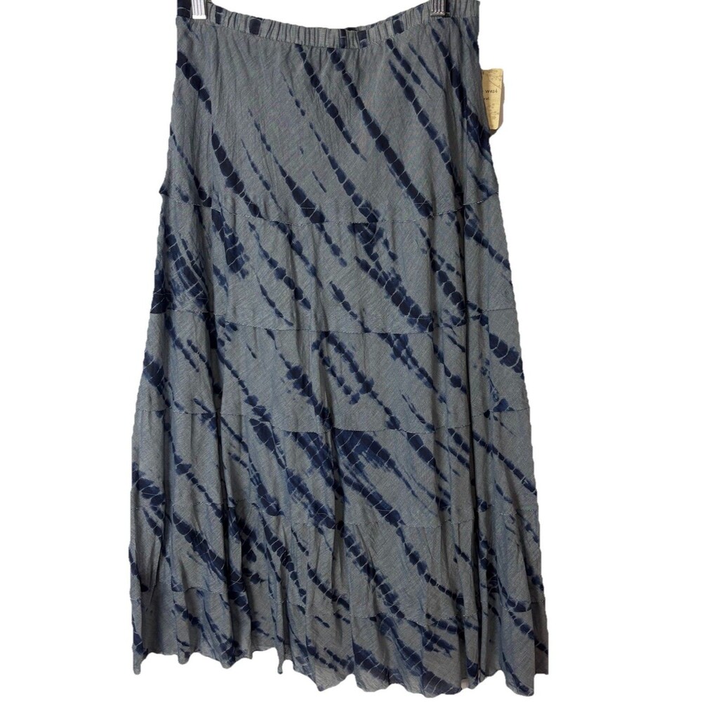 Studio West Apparel Tiered Tie Dye Blue Maxi Skirt Size S Fairy Whimsigoth Boho